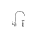 Whitehaus Sgl Lvr Faucet W/ Long Gooseneck Spout, Porcelain Sgl Lvr Handle And Br WHQNP-34682-C